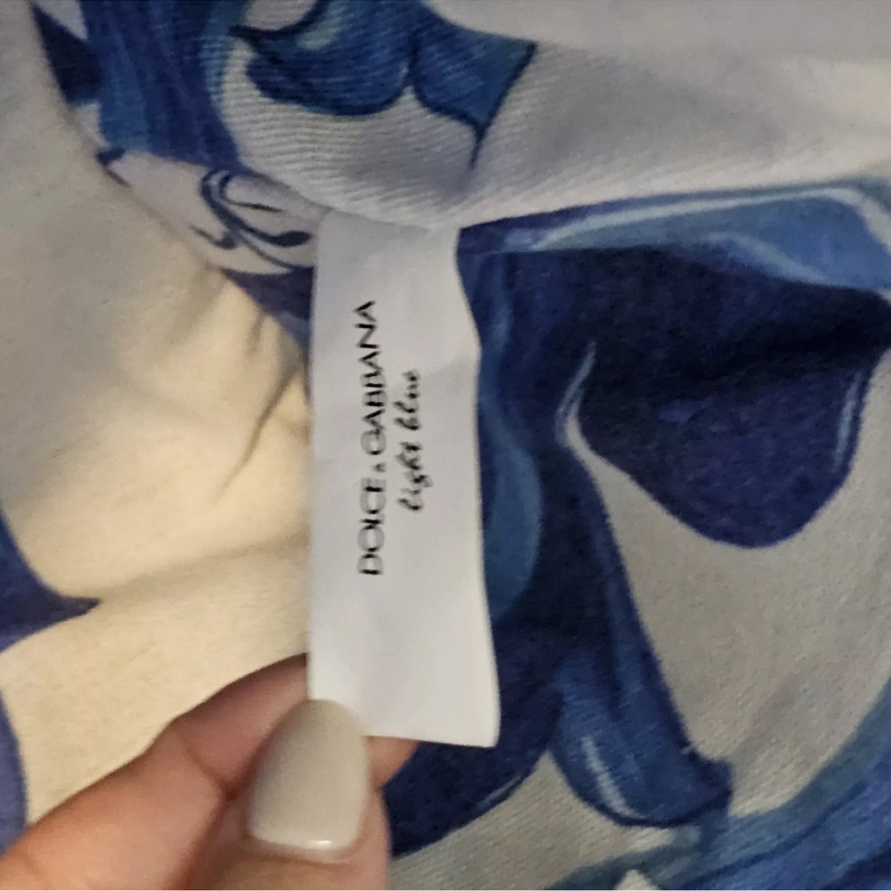 Dolce & Gabbana NWOT Tan and Blue Rattan Tote Bag - Picture 8 of 12